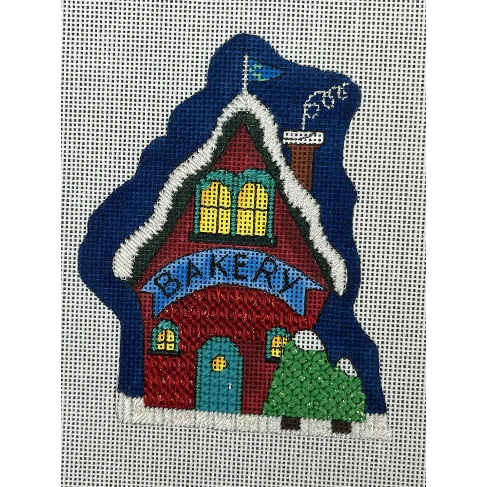 Renaissance Designs Hand Painted Needlepoint North Pole Village - Bakery